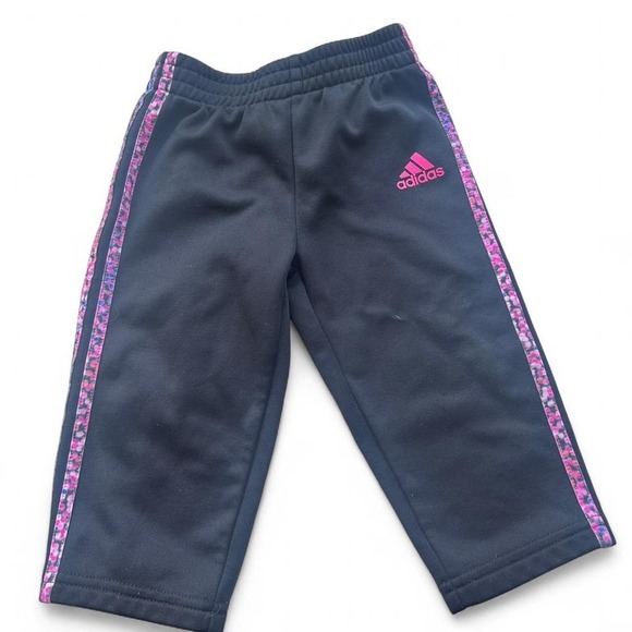 adidas Other - Adidas infant girls 12m sweatpants EUC Black/purple‎ track pants